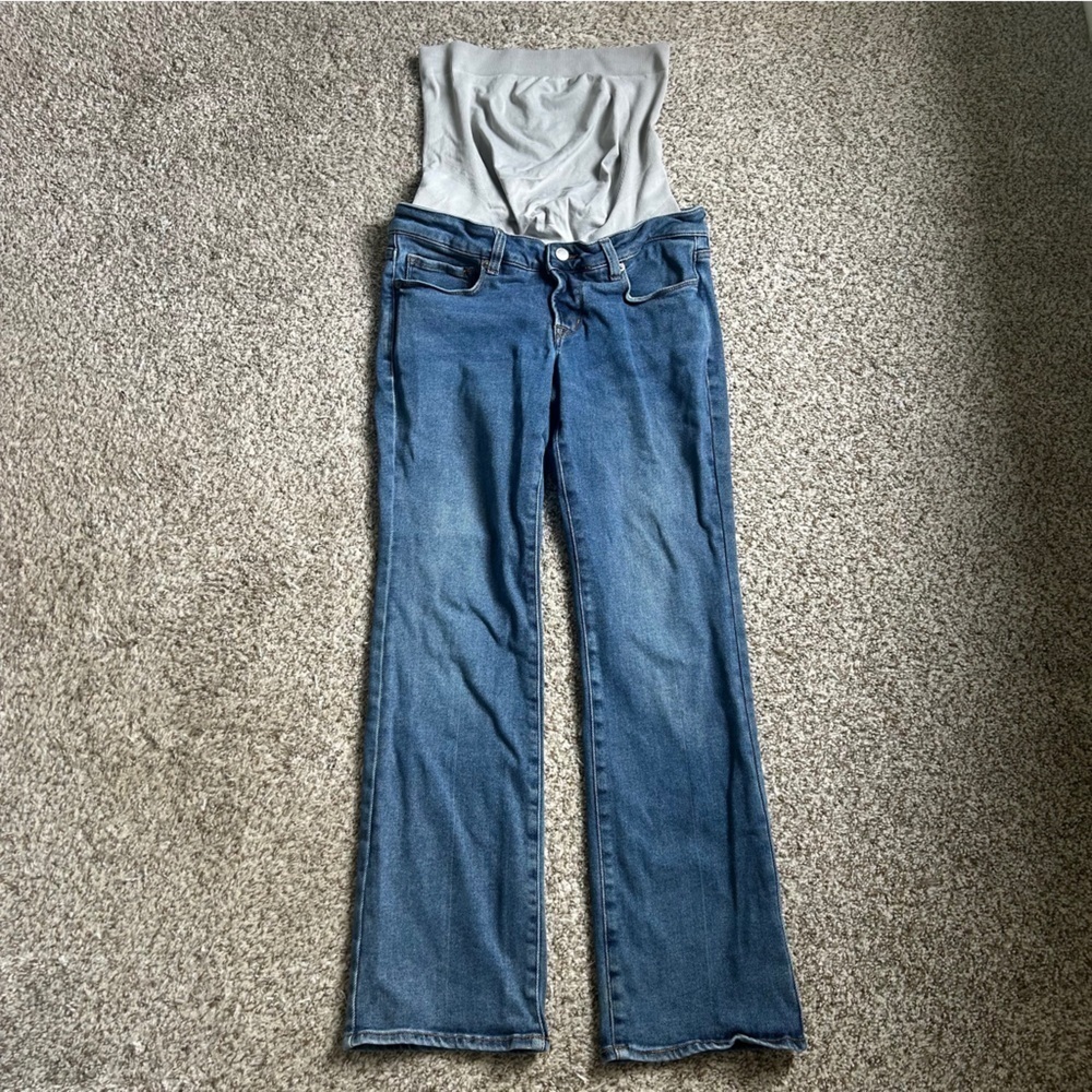 BLANQI Blue Boot Cut Maternity Jeans Classic Style Stretch Comfy Casual Denim 10